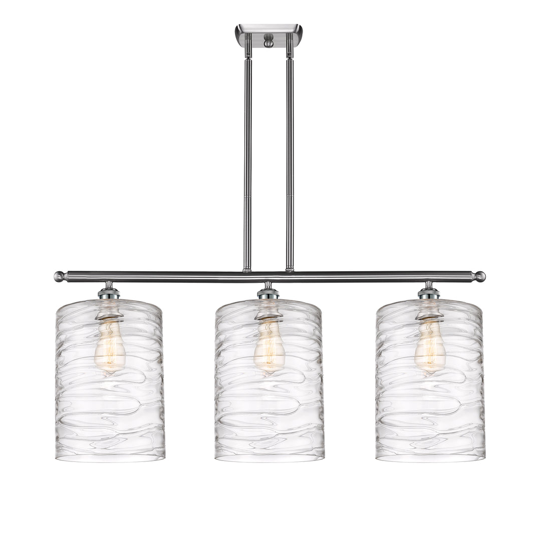 Innovations Lighting Cobbleskill 9" Island Light - Brushed Satin Nickel Linear Chandeliers Innovations Lighting Deco Swirl ; Glass Type: Clear  