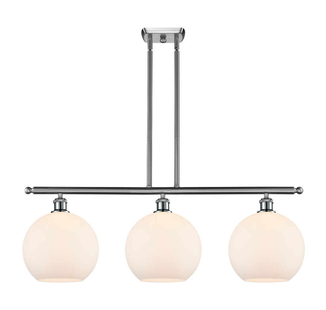 Innovations Lighting Athens 10" Island Light - Brushed Satin Nickel Linear Chandeliers Innovations Lighting   