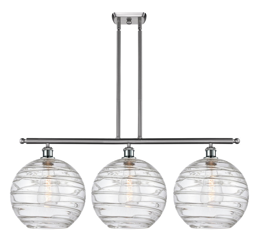 Innovations Lighting Athens Deco Swirl 12" Island Light - Brushed Satin Nickel Linear Chandeliers Innovations Lighting   