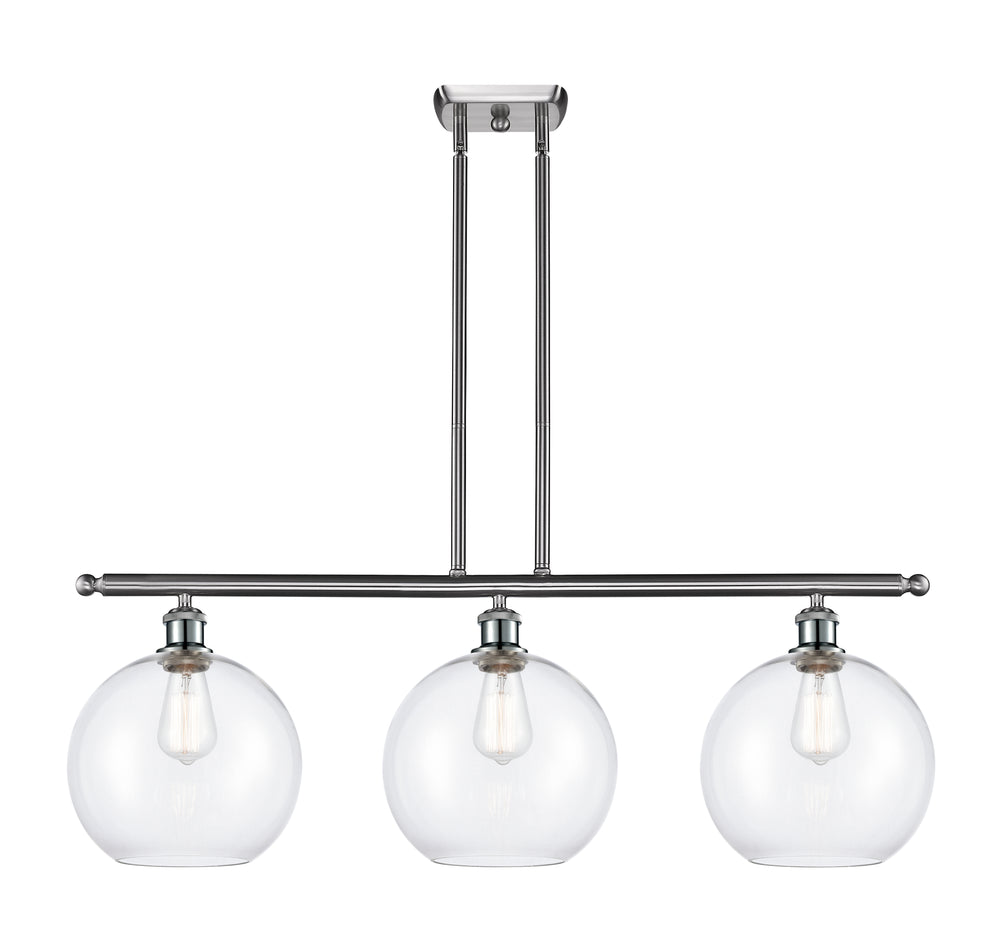 Innovations Lighting Athens 10" Island Light - Brushed Satin Nickel Linear Chandeliers Innovations Lighting   