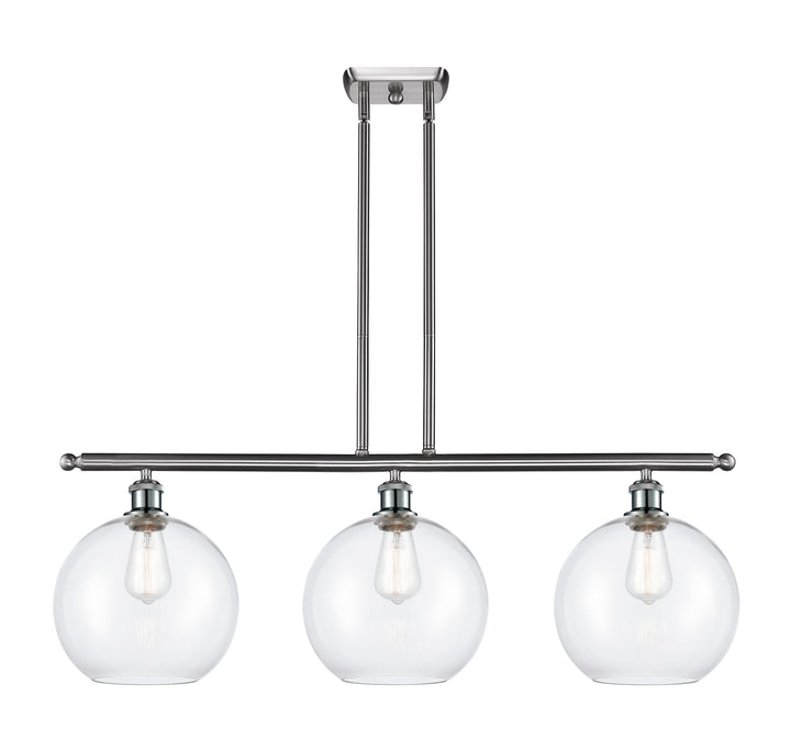 Innovations Lighting Athens 10" Island Light - Brushed Satin Nickel Linear Chandeliers Innovations Lighting   