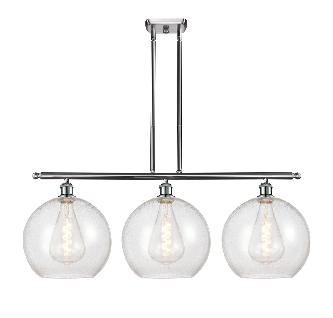 Innovations Lighting Athens 12" Island Light - Brushed Satin Nickel Linear Chandeliers Innovations Lighting   