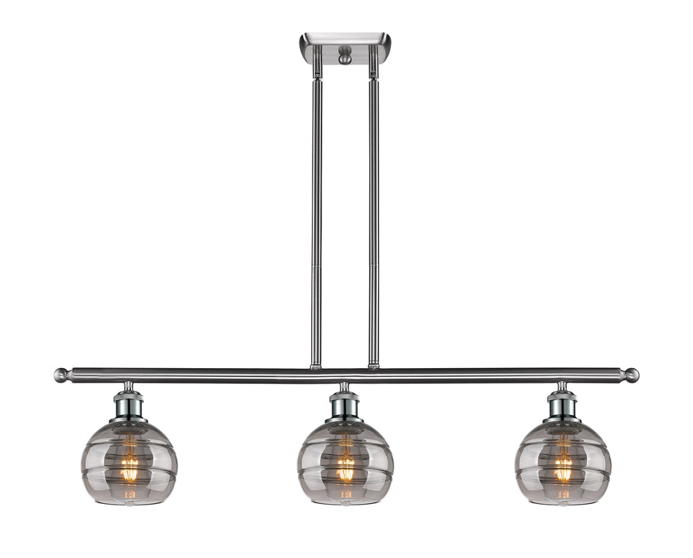 Innovations Lighting Rochester 6" Island Light - Brushed Satin Nickel Linear Chandeliers Innovations Lighting   