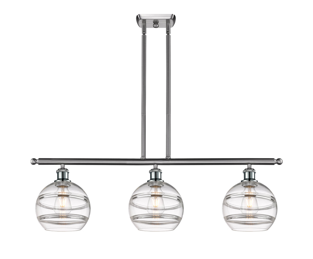 Innovations Lighting Rochester 8" Island Light - Brushed Satin Nickel Linear Chandeliers Innovations Lighting   