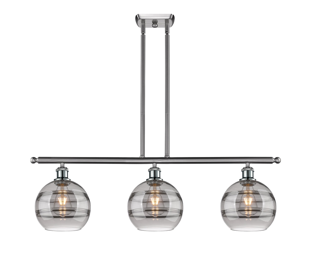 Innovations Lighting Rochester 8" Island Light - Brushed Satin Nickel Linear Chandeliers Innovations Lighting   