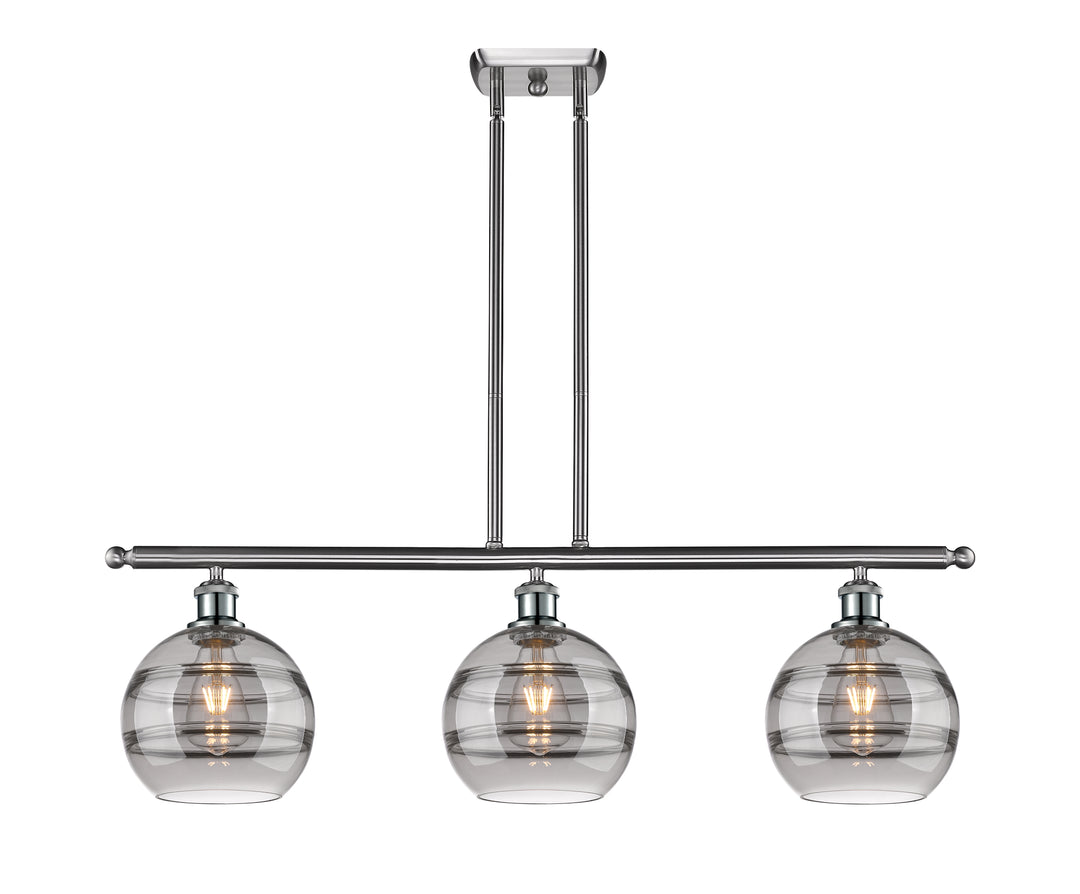 Innovations Lighting Rochester 8" Island Light - Brushed Satin Nickel Linear Chandeliers Innovations Lighting   