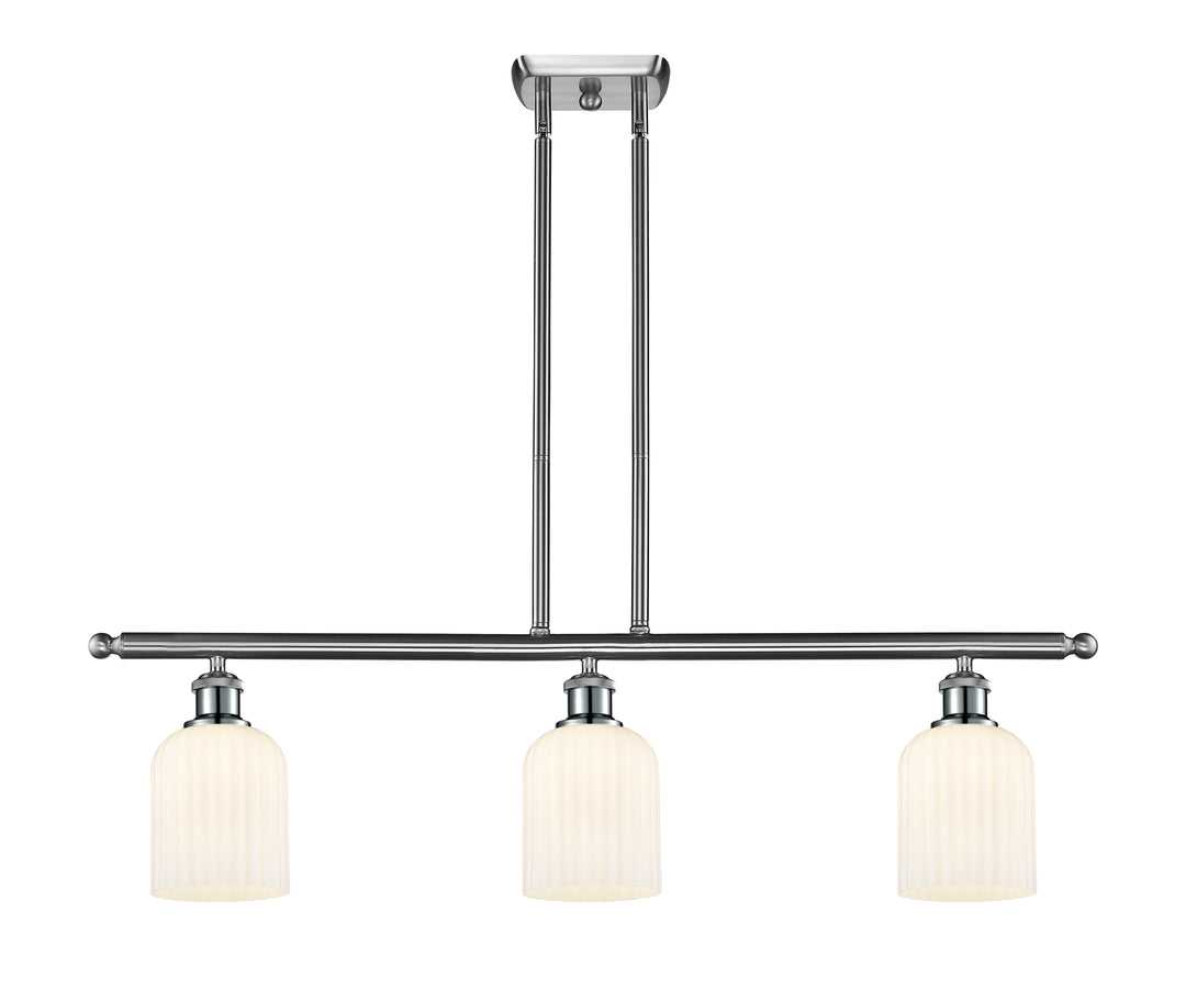 Innovations Lighting Bridal Veil 5" Island Light - Brushed Satin Nickel Linear Chandeliers Innovations Lighting   