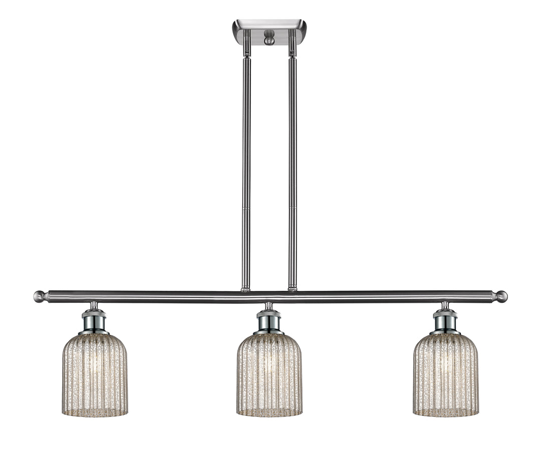 Innovations Lighting Bridal Veil 5" Island Light - Brushed Satin Nickel Linear Chandeliers Innovations Lighting   