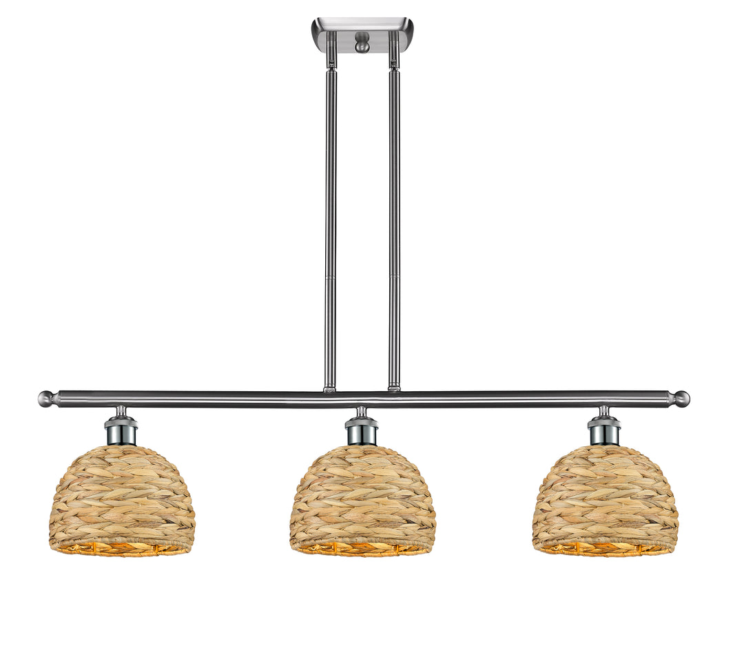 Innovations Lighting Woven Rattan 8" Island Light - Satin Nickel