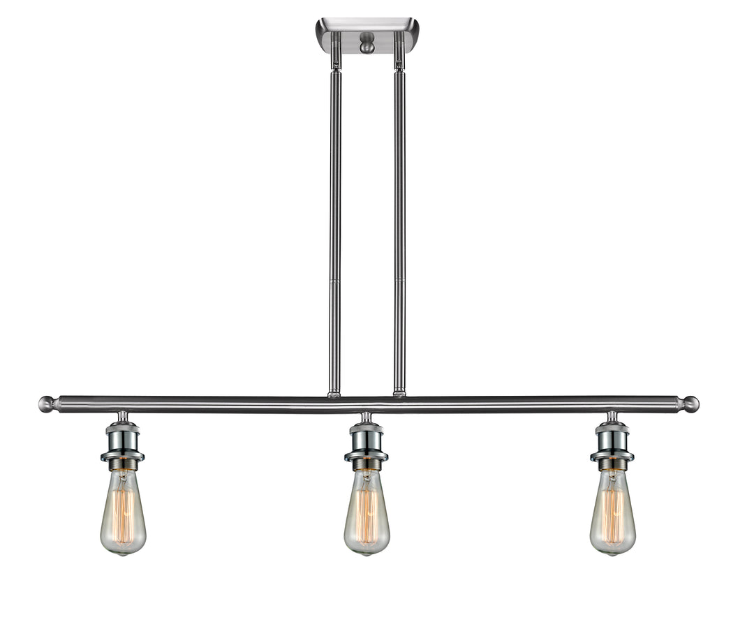 Innovations Lighting Bare Bulb Island Light - Brushed Satin Nickel Linear Chandeliers Innovations Lighting   