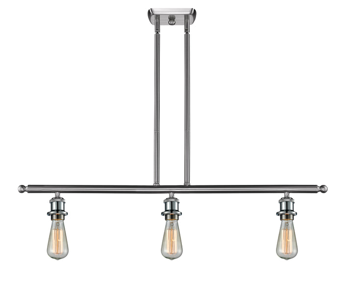 Innovations Lighting Bare Bulb Island Light - Brushed Satin Nickel Linear Chandeliers Innovations Lighting   