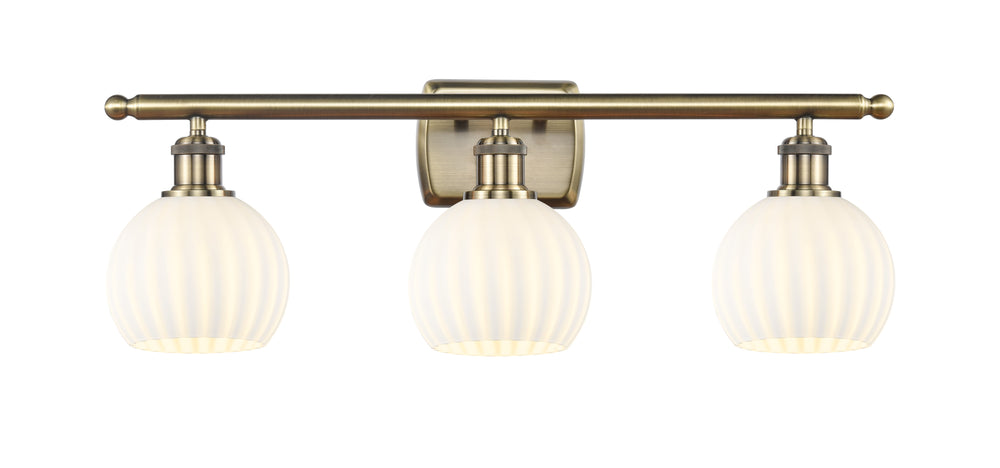 Innovations Lighting White Venetian 6" Bath Vanity Light - Antique Brass