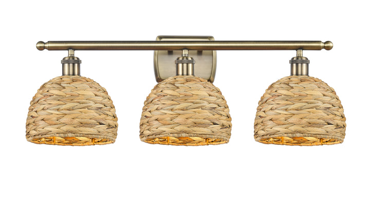 Innovations Lighting Woven Rattan 8" Bath Vanity Light - Antique Brass Vanity Lights Innovations Lighting Default Title  