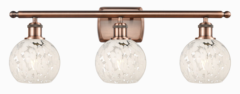 Innovations Lighting White Mouchette 6" Bath Vanity Light - Antique Copper Vanity Lights Innovations Lighting   