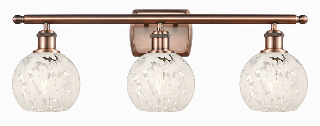 Innovations Lighting White Mouchette 6" Bath Vanity Light - Antique Copper Vanity Lights Innovations Lighting   