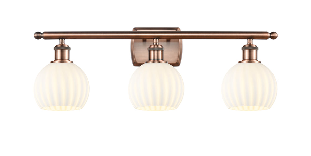 Innovations Lighting White Venetian 6" Bath Vanity Light - Antique Copper Vanity Lights Innovations Lighting   