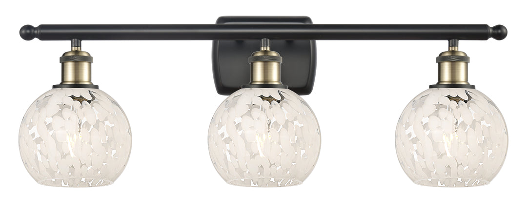 Innovations Lighting White Mouchette 6" Bath Vanity Light - Black Antique Brass Vanity Lights Innovations Lighting   