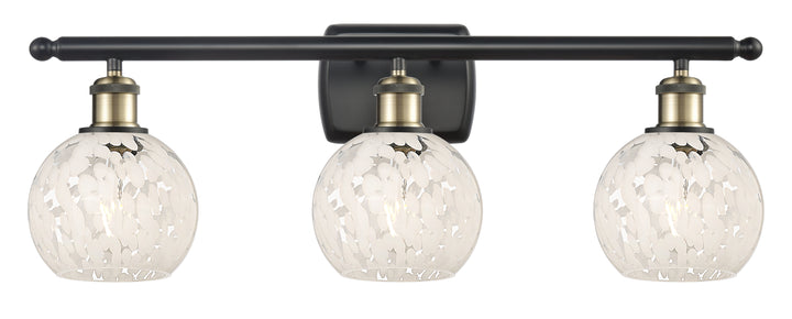 Innovations Lighting White Mouchette 6" Bath Vanity Light - Black Antique Brass Vanity Lights Innovations Lighting   