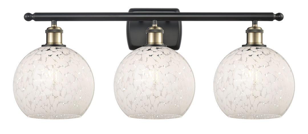 Innovations Lighting White Mouchette 8" Bath Vanity Light - Black Antique Brass Vanity Lights Innovations Lighting   