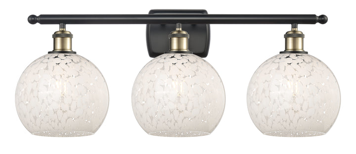 Innovations Lighting White Mouchette 8" Bath Vanity Light - Black Antique Brass Vanity Lights Innovations Lighting   