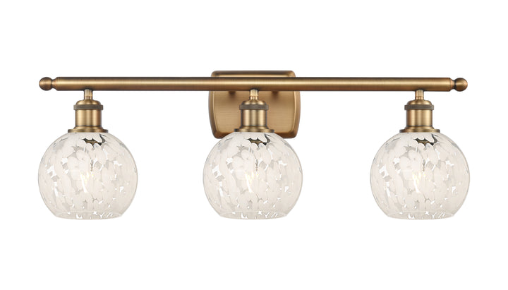 Innovations Lighting White Mouchette 6" Bath Vanity Light - Brushed Brass Vanity Lights Innovations Lighting   