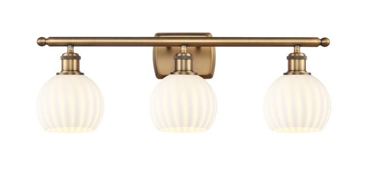 Innovations Lighting White Venetian 6" Bath Vanity Light - Brushed Brass Vanity Lights Innovations Lighting   