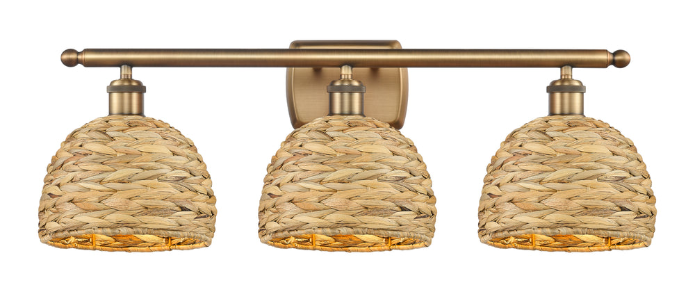 Innovations Lighting Woven Rattan 8" Bath Vanity Light - Brushed Brass