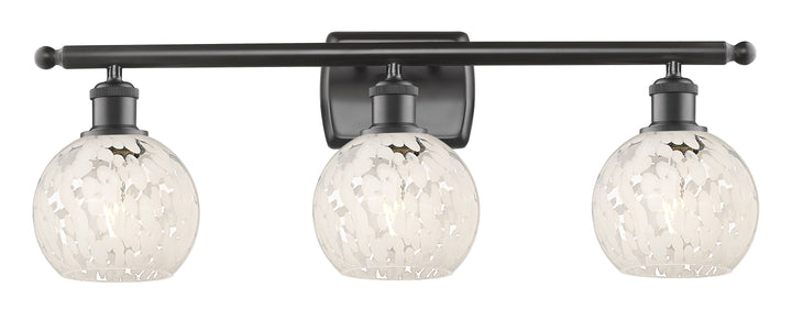 Innovations Lighting White Mouchette 6" Bath Vanity Light - Oil Rubbed Bronze Vanity Lights Innovations Lighting   