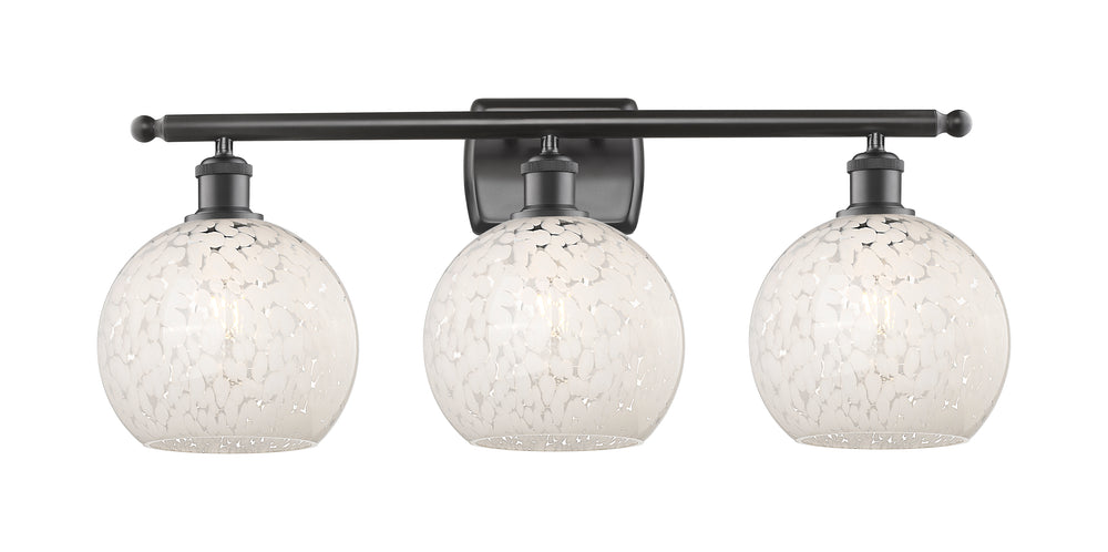 Innovations Lighting White Mouchette 8" Bath Vanity Light - Oil Rubbed Bronze Vanity Lights Innovations Lighting   