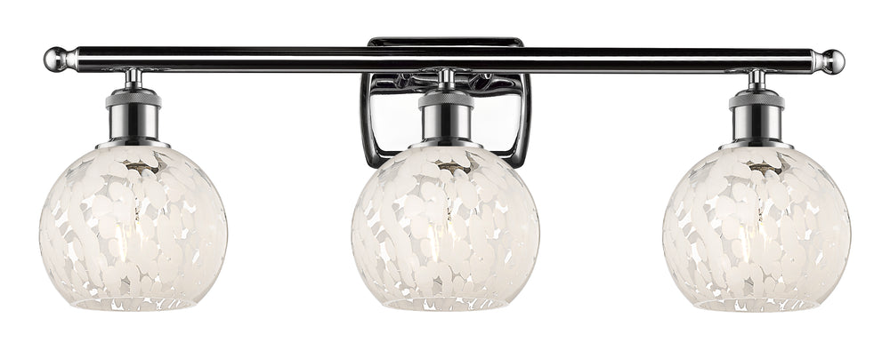 Innovations Lighting White Mouchette 6" Bath Vanity Light - Polished Chrome Vanity Lights Innovations Lighting   