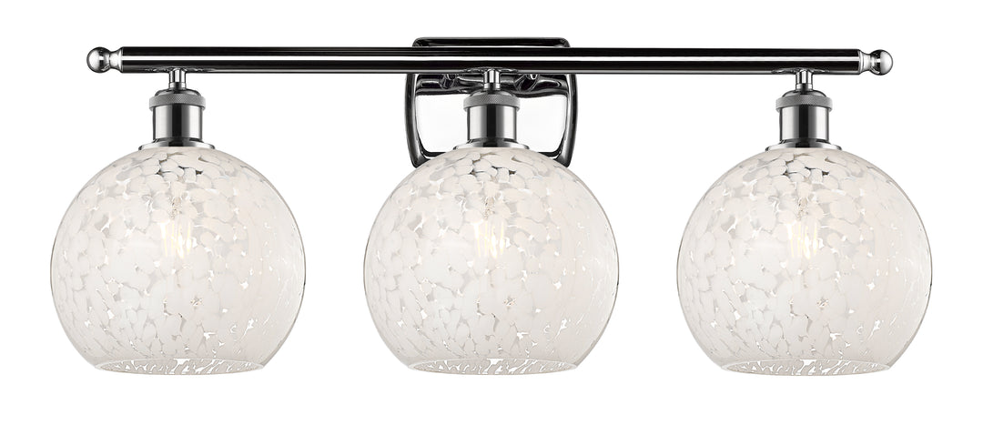 Innovations Lighting White Mouchette 8" Bath Vanity Light - Polished Chrome Vanity Lights Innovations Lighting   