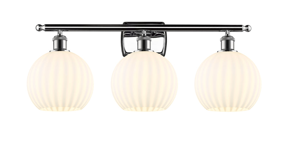 Innovations Lighting White Venetian 8" Bath Vanity Light - Polished Chrome Vanity Lights Innovations Lighting   