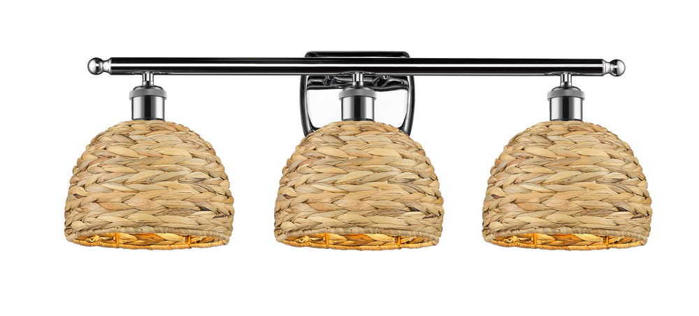 Innovations Lighting Woven Rattan 8" Bath Vanity Light - Polished Chrome Vanity Lights Innovations Lighting   