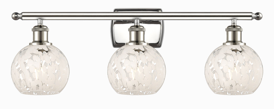 Innovations Lighting White Mouchette 6" Bath Vanity Light - Polished Nickel Vanity Lights Innovations Lighting   