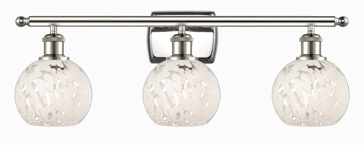 Innovations Lighting White Mouchette 6" Bath Vanity Light - Polished Nickel Vanity Lights Innovations Lighting   