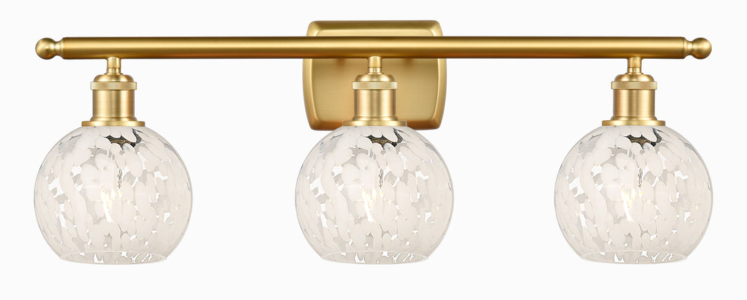 Innovations Lighting White Mouchette 6" Bath Vanity Light - Satin Gold Vanity Lights Innovations Lighting   