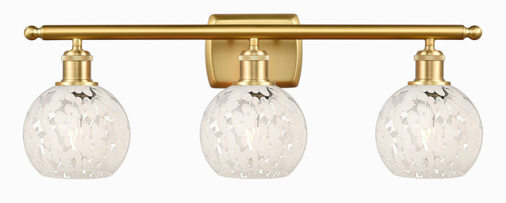 Innovations Lighting White Mouchette 6" Bath Vanity Light - Satin Gold Vanity Lights Innovations Lighting   