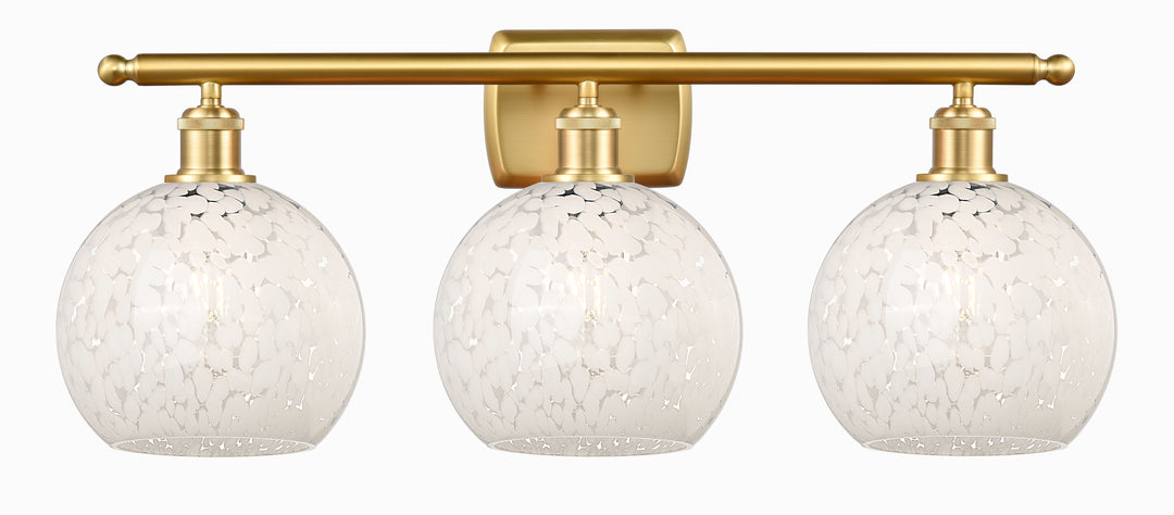 Innovations Lighting White Mouchette 8" Bath Vanity Light - Satin Gold Vanity Lights Innovations Lighting   