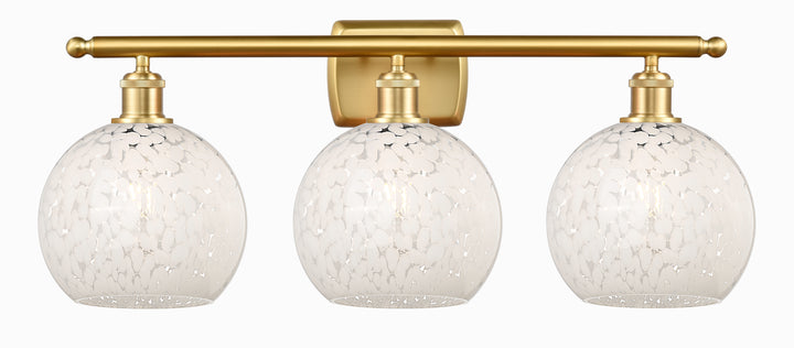 Innovations Lighting White Mouchette 8" Bath Vanity Light - Satin Gold Vanity Lights Innovations Lighting   