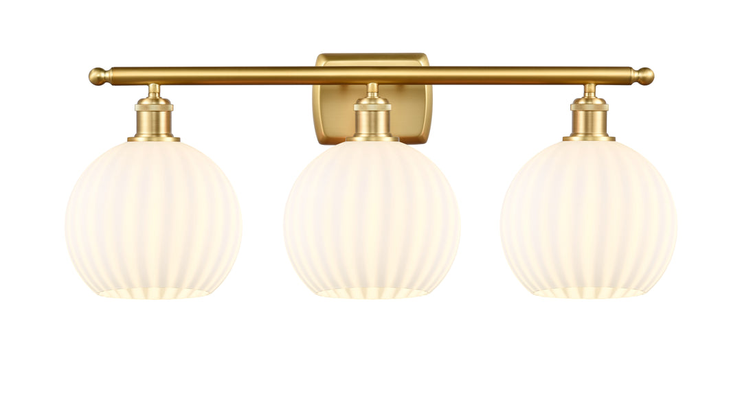 Innovations Lighting White Venetian 8" Bath Vanity Light - Satin Gold