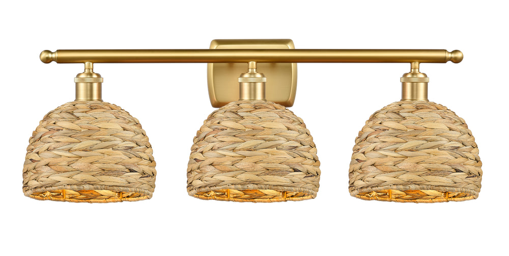 Innovations Lighting Woven Rattan 8" Bath Vanity Light - Satin Gold