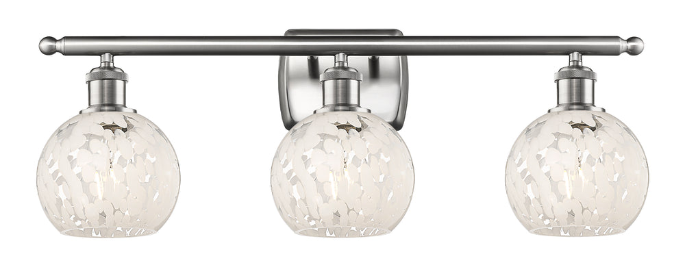 Innovations Lighting White Mouchette 6" Bath Vanity Light - Brushed Satin Nickel Vanity Lights Innovations Lighting   