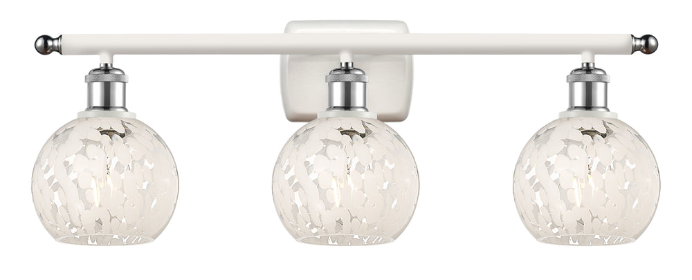 Innovations Lighting White Mouchette 6" Bath Vanity Light - White Polished Chrome Vanity Lights Innovations Lighting   