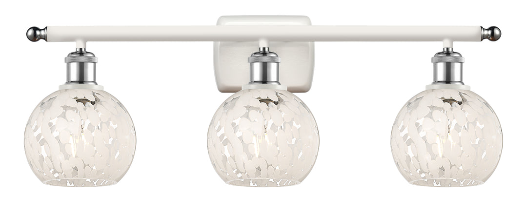 Innovations Lighting White Mouchette 6" Bath Vanity Light - White Polished Chrome Vanity Lights Innovations Lighting   