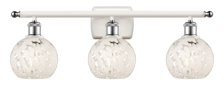 Innovations Lighting White Mouchette 6" Bath Vanity Light - White Polished Chrome Vanity Lights Innovations Lighting   