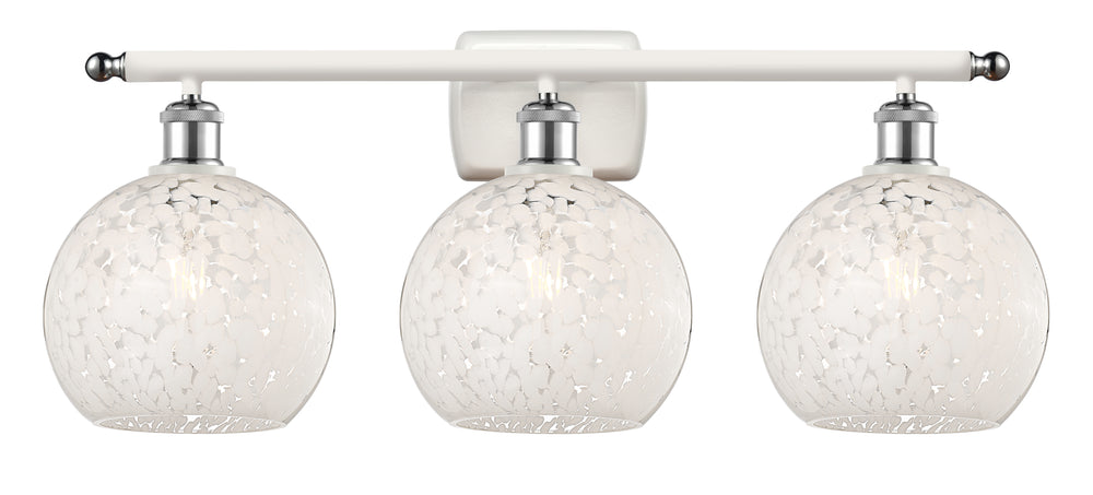 Innovations Lighting White Mouchette 8" Bath Vanity Light - White Polished Chrome Vanity Lights Innovations Lighting   