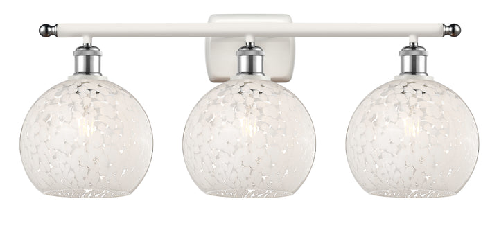 Innovations Lighting White Mouchette 8" Bath Vanity Light - White Polished Chrome Vanity Lights Innovations Lighting   