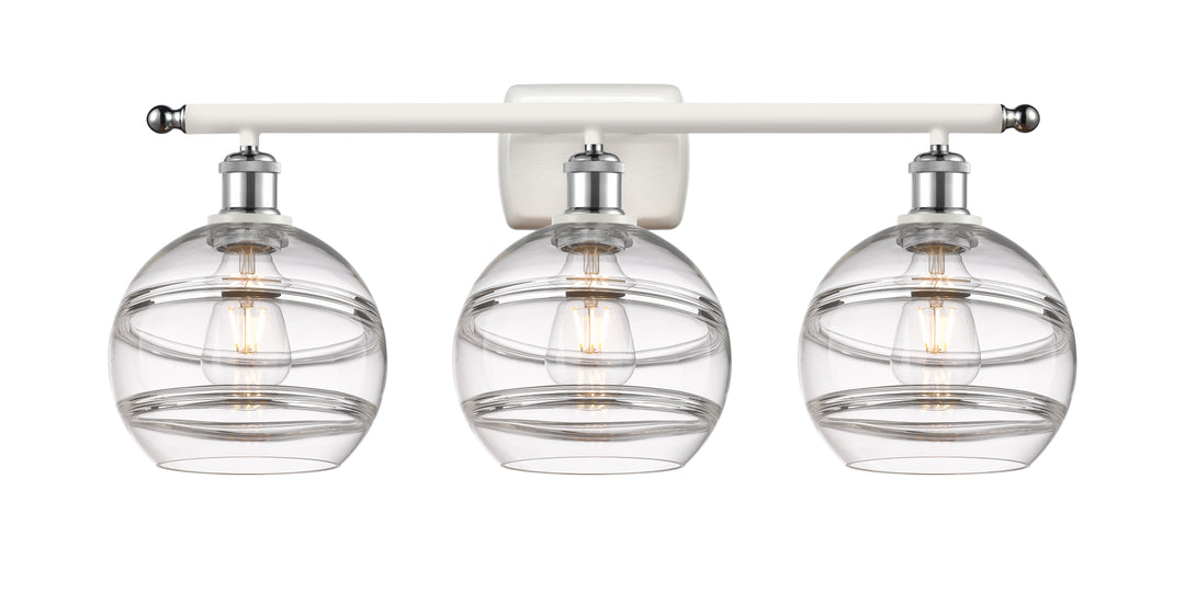 Innovations Lighting Rochester 8" Bath Vanity Light - White Polished Chrome Vanity Lights Innovations Lighting   