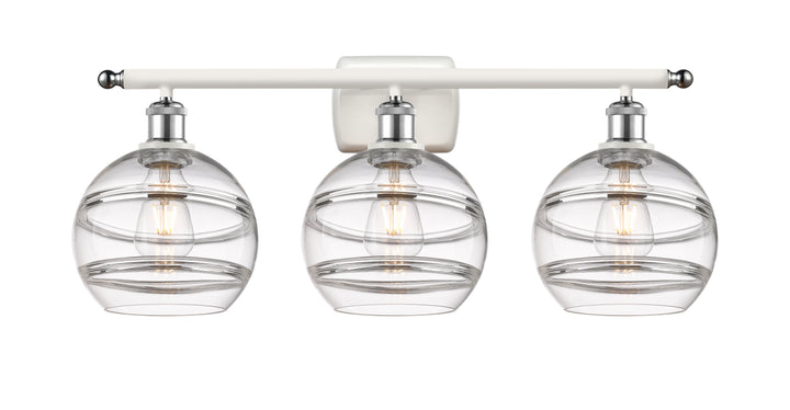 Innovations Lighting Rochester 8" Bath Vanity Light - White Polished Chrome Vanity Lights Innovations Lighting   