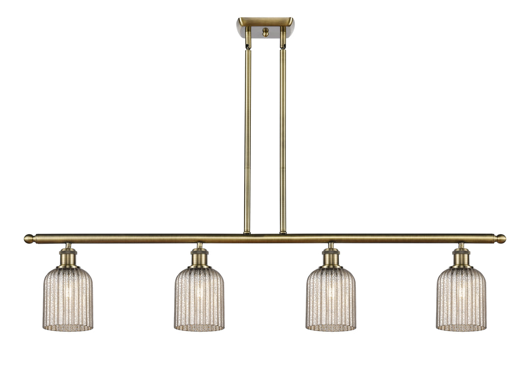 Innovations Lighting Bridal Veil 5" Island Light - Antique Brass Linear Chandeliers Innovations Lighting Mercury ; Glass Type: Mercury; Ribbed  